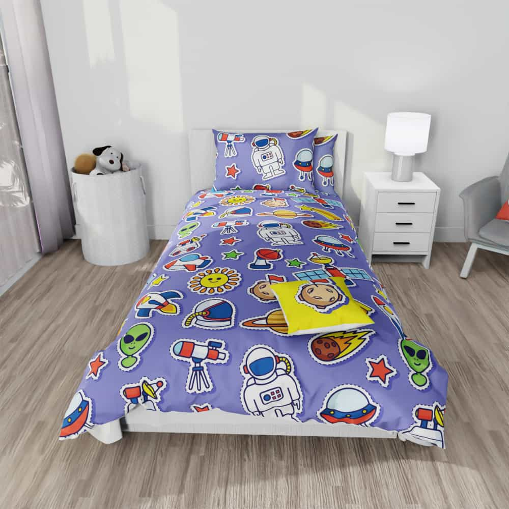 Space Patches Reversible Duvet Bed Set - Kidz Bedding