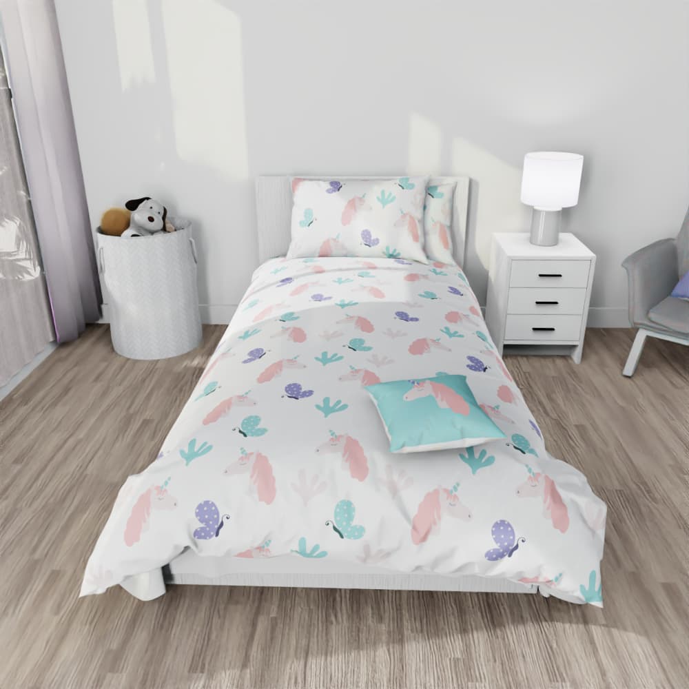 Unicorns and Butterflies Reversible Duvet Bed Set - Kidz Bedding