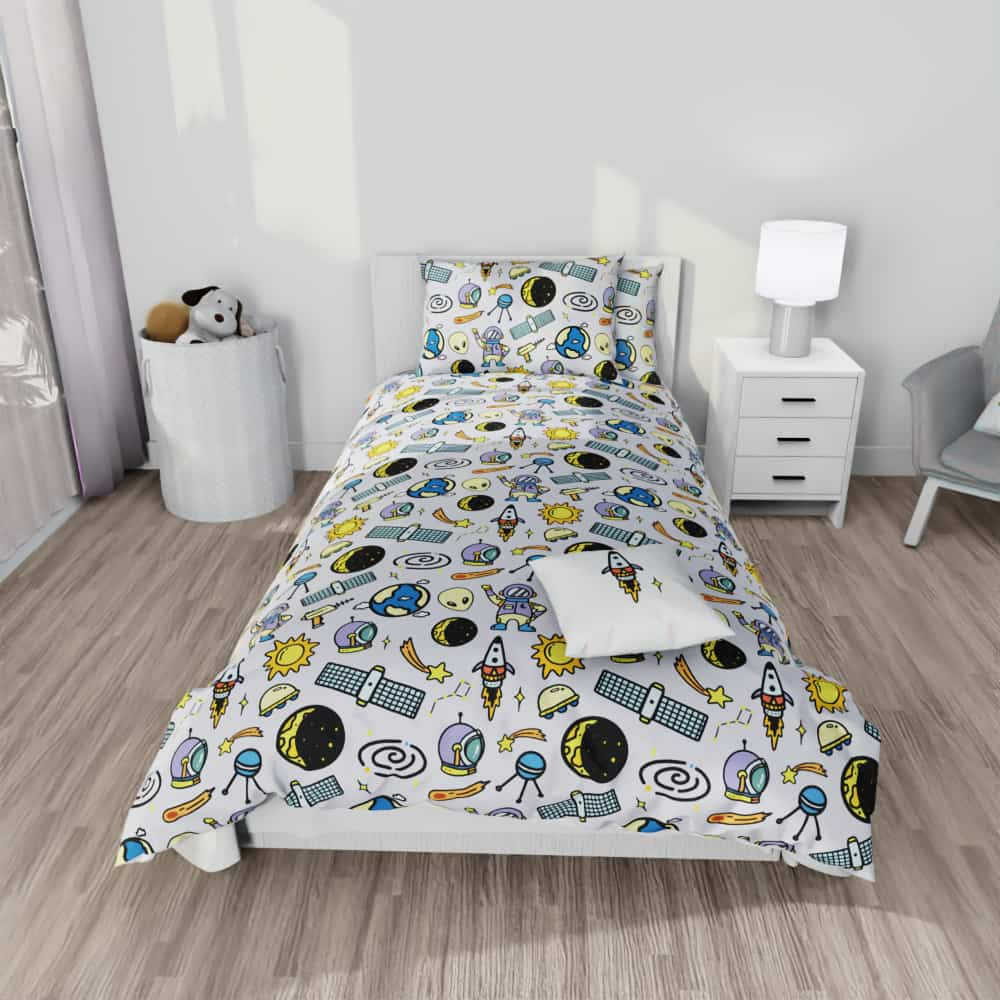 Space Objects Reversible Duvet Bed Set - Kidz Bedding