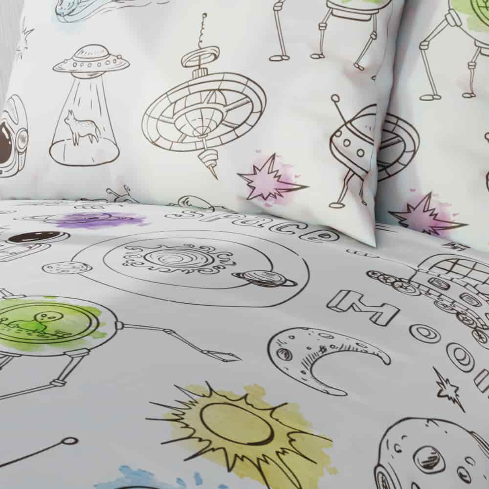 Space Doodles Reversible Duvet Bed Set - Kidz Bedding