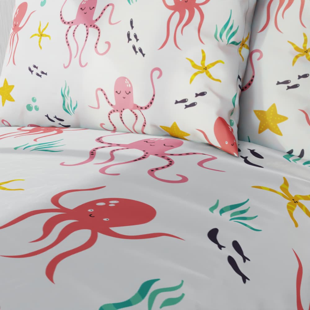 Mermaids and Octopuses Reversible Duvet Bed Set - Kidz Bedding