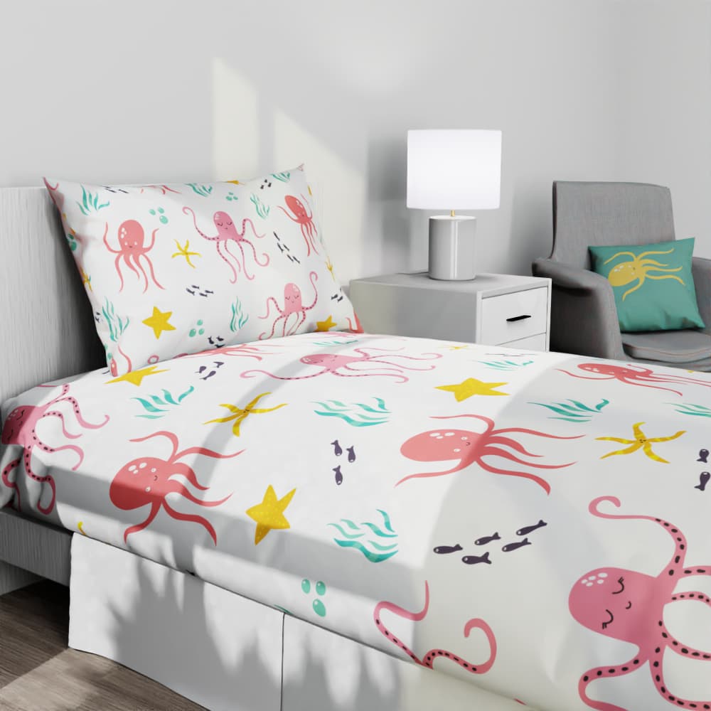 Mermaids and Octopuses Reversible Duvet Bed Set - Kidz Bedding