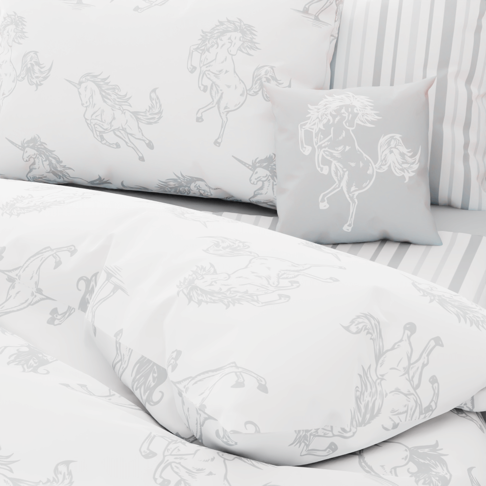 Vintage Unicorns Reversible Duvet Bed Set - Kidz Bedding