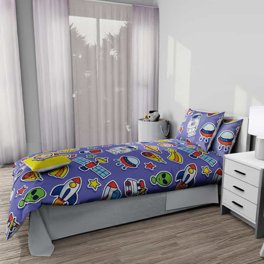 Space Patches Reversible Duvet Bed Set - Kidz Bedding