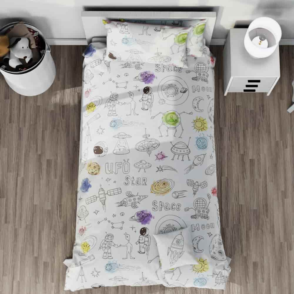 Space Doodles Reversible Duvet Bed Set - Kidz Bedding