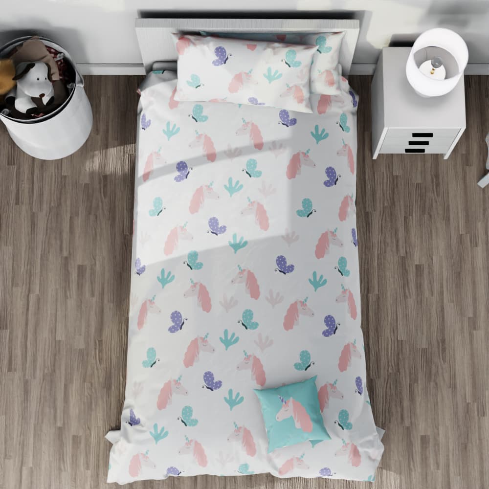 Unicorns and Butterflies Reversible Duvet Bed Set - Kidz Bedding