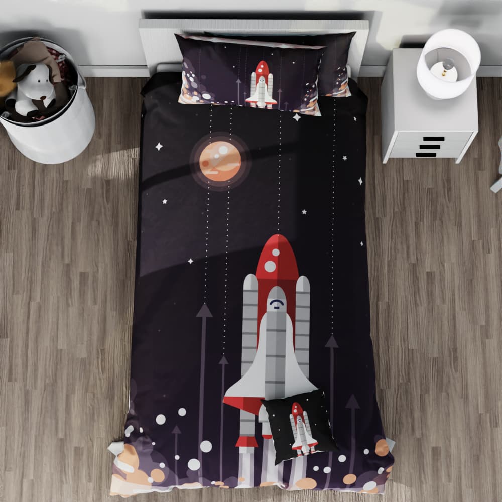 Space Shuttle Launch Reversible Duvet Bed Set - Kidz Bedding