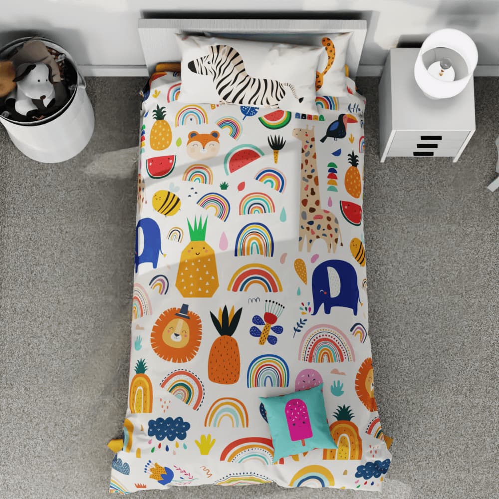 Rainbows and Africa Reversible Duvet Bed Set - Kidz Bedding