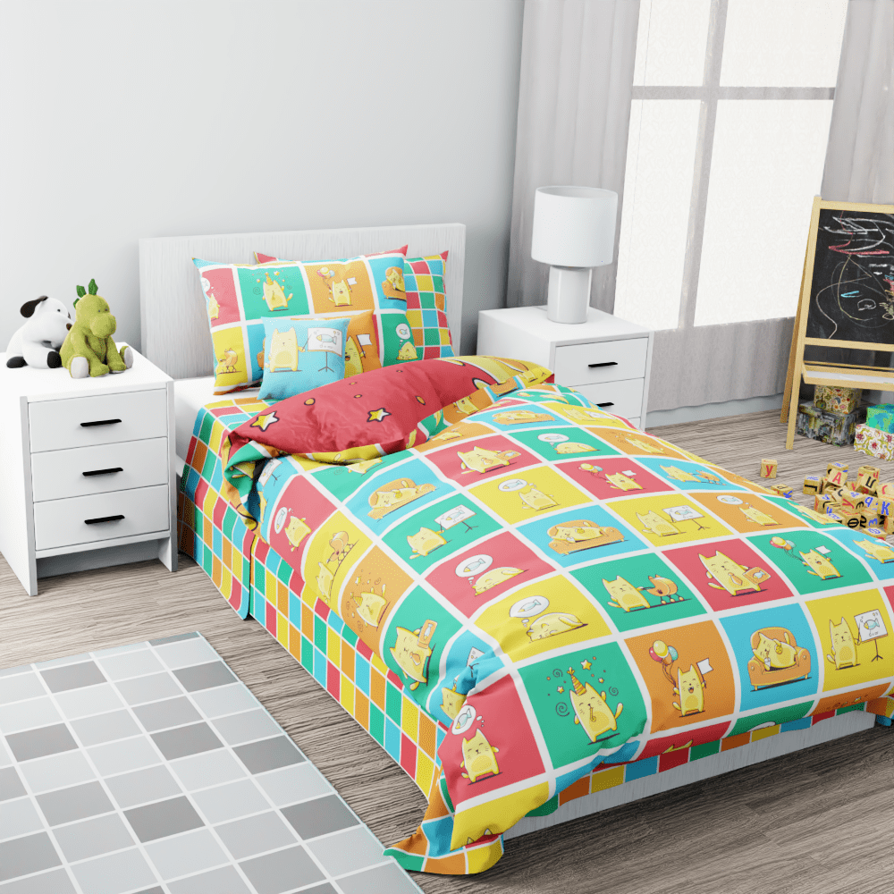 Cat Character Reversible Duvet Bed Set - Kidz Bedding