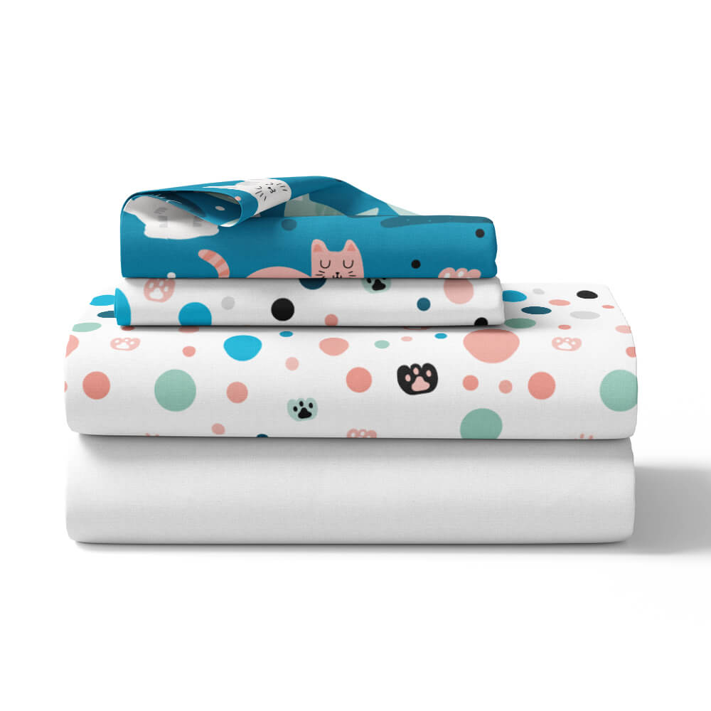 Cats and Pawprints 4pc Sheet Set - Kidz Bedding