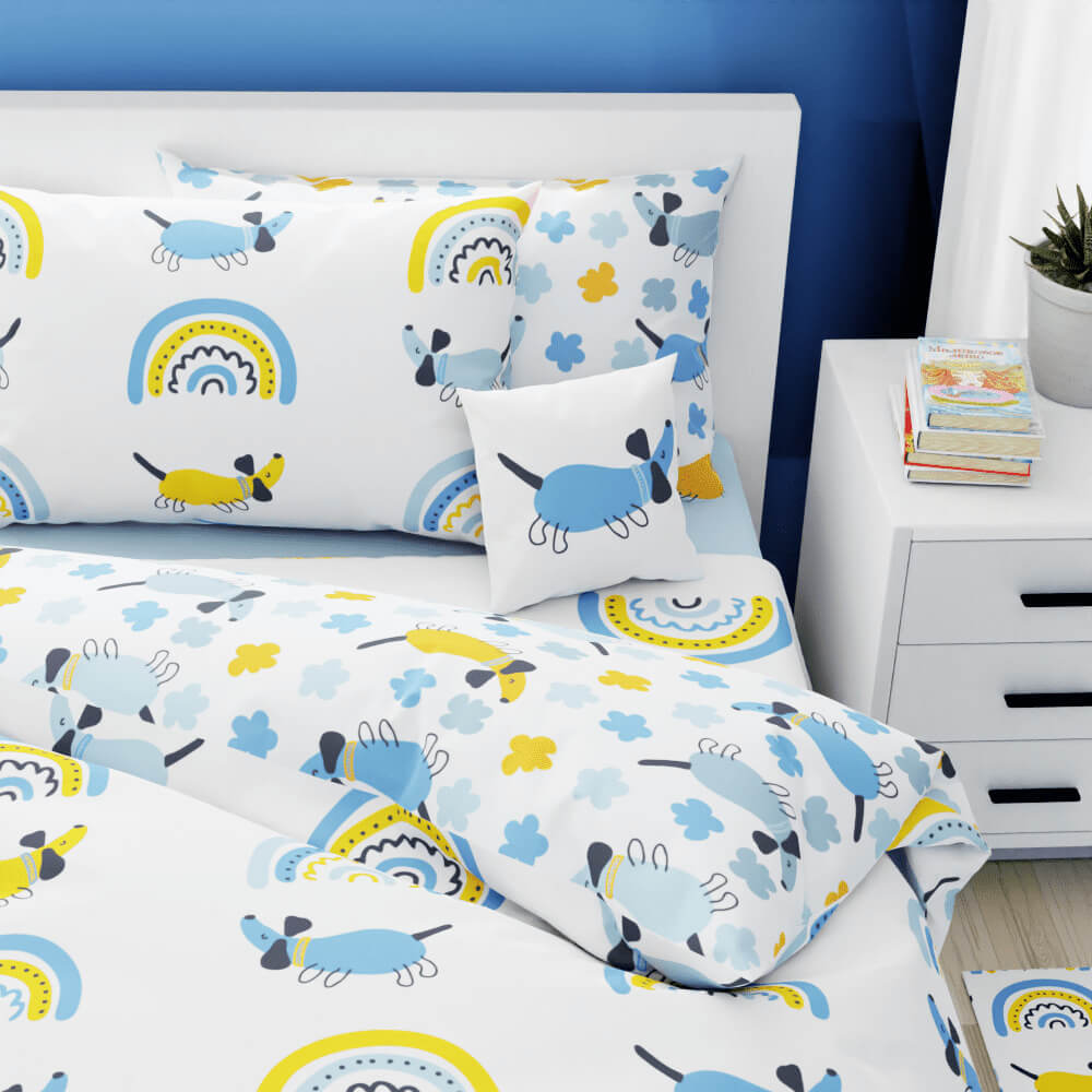 Dachshunds and Rainbows Reversible Duvet Bed Set - Kidz Bedding