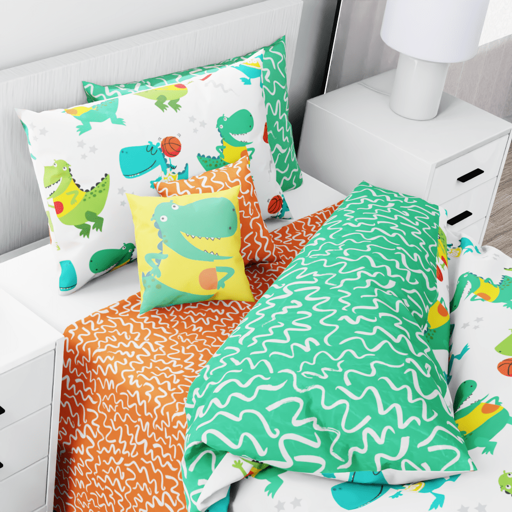 Basketball Dinosaur Reversible Duvet Bed Set - Kidz Bedding