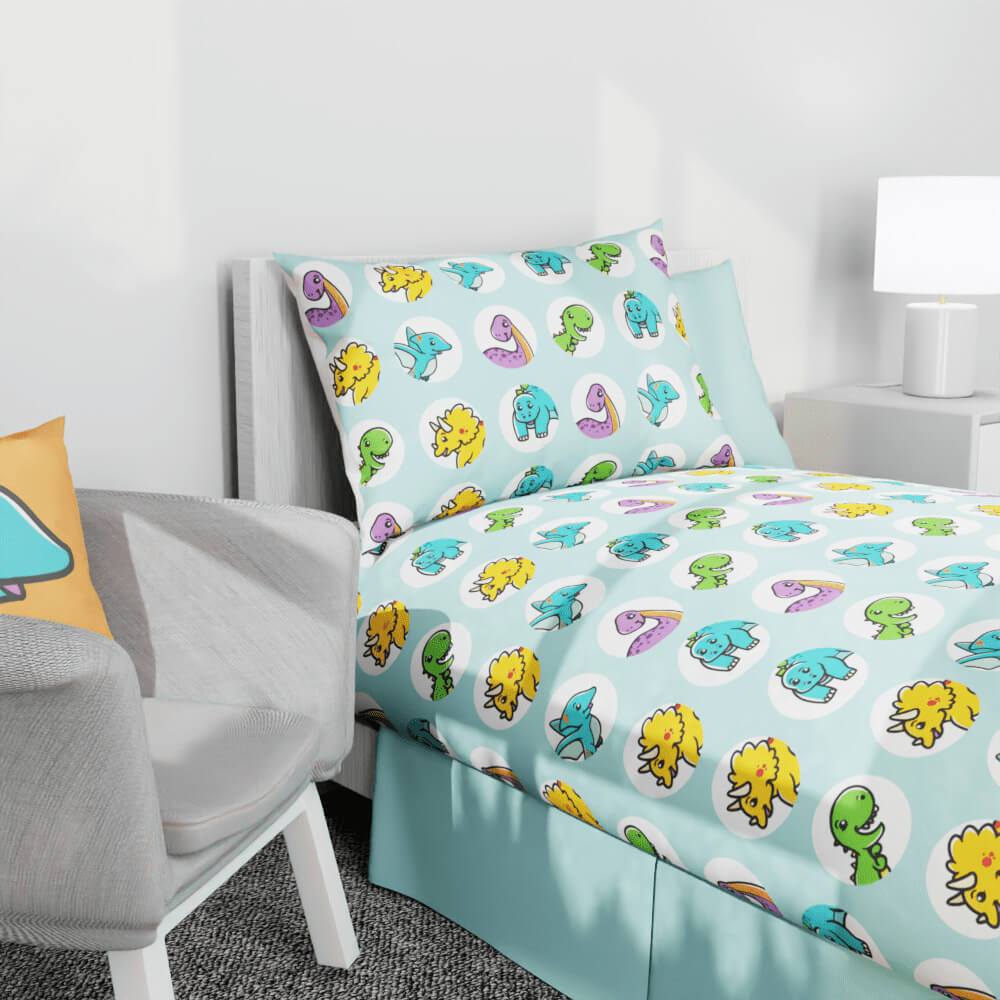 Little Mo Peaky Dinosaur Circles Reversible Duvet Bed Set - Kidz Bedding