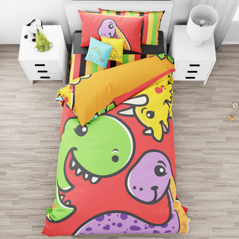 Roar and Friends Dinosaur Reversible Duvet Bed Set - Kidz Bedding