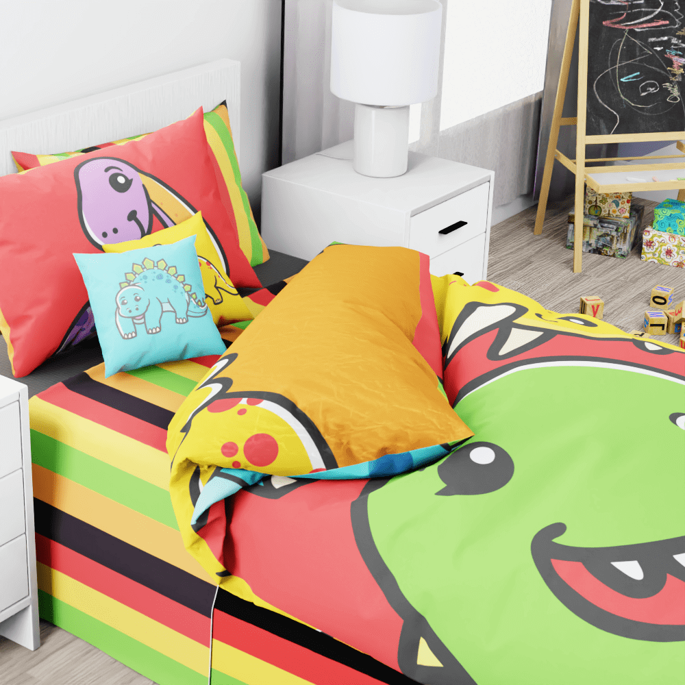 Roar and Friends Dinosaur Reversible Duvet Bed Set - Kidz Bedding