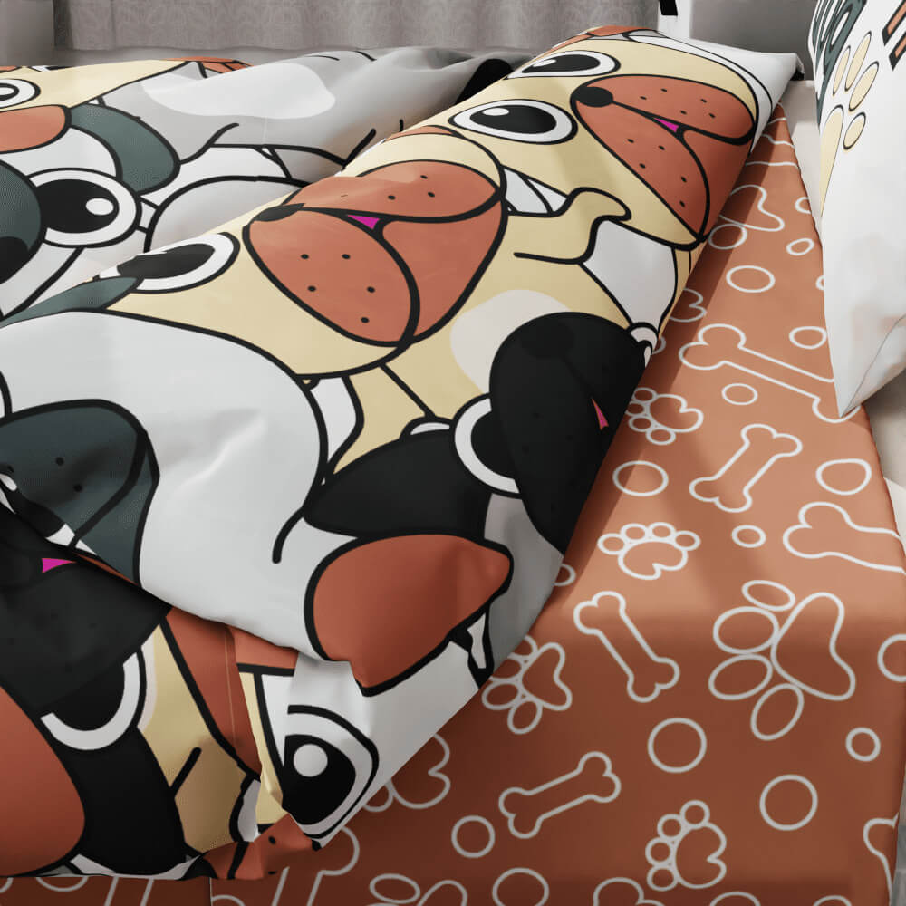 Big Face Dogs Duvet Quilt Cover - Kidz Bedding