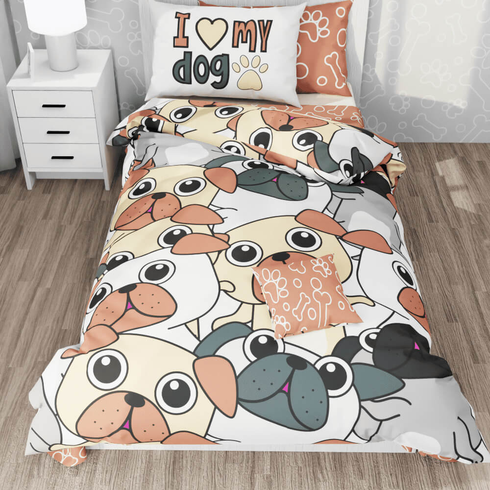 Big Face Dogs Duvet Quilt Cover - Kidz Bedding