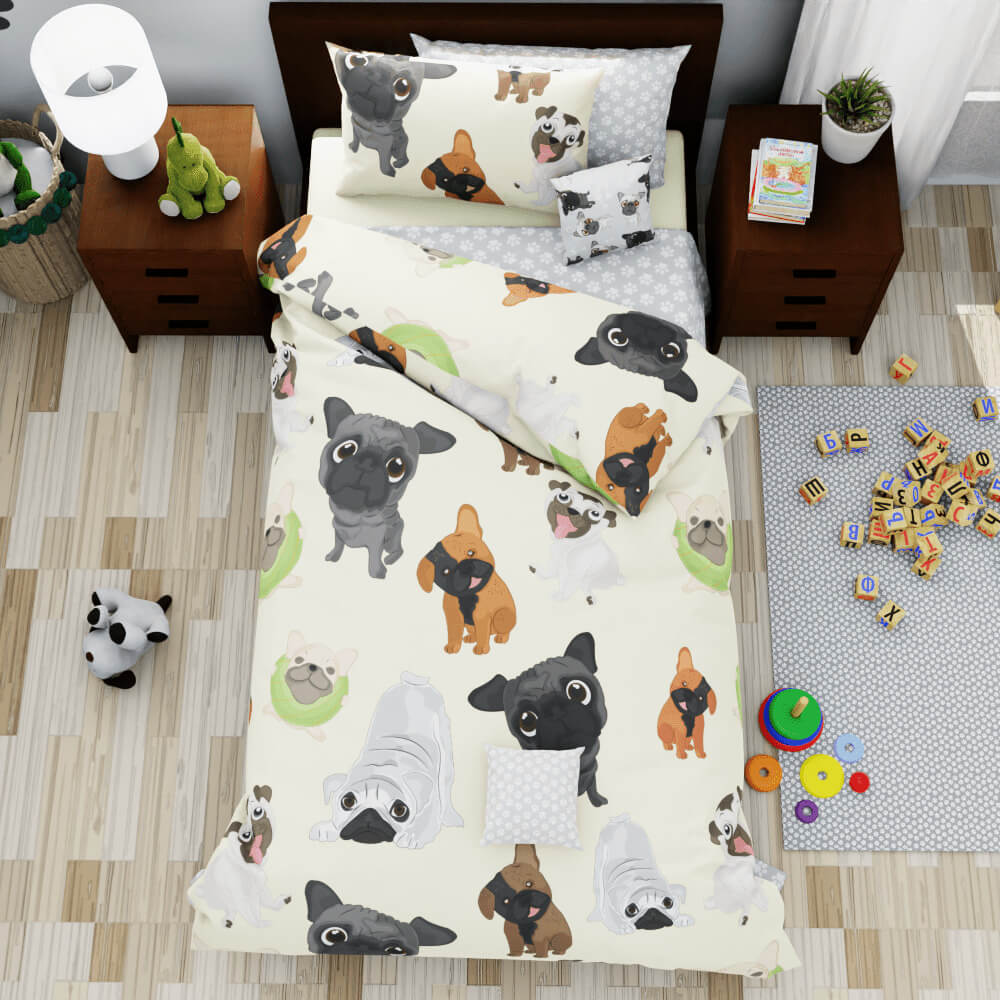 Crazy Dogs Reversible Duvet Bed Set - Kidz Bedding