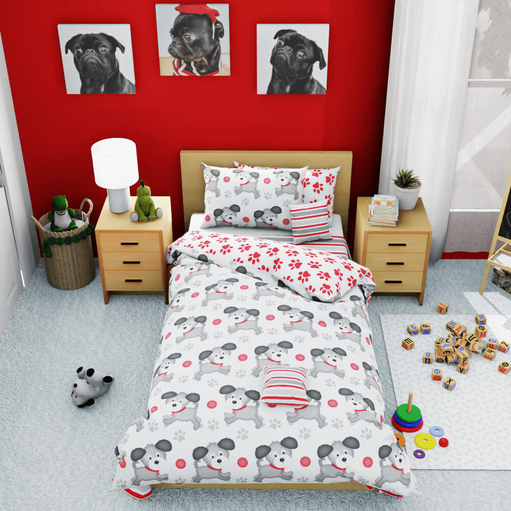 The Jumping Dog Reversible Duvet Bed Set - Kidz Bedding