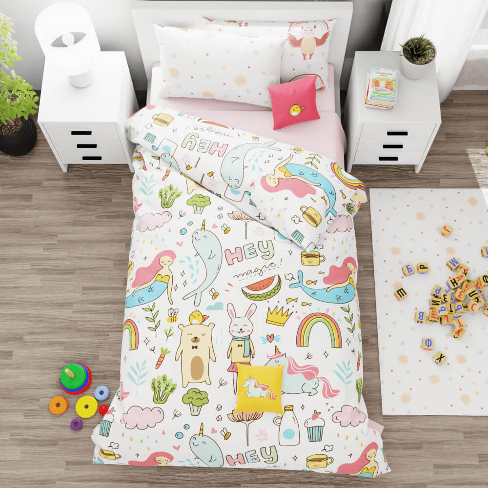 Doodle Mermaid and Friends Reversible Duvet Bed Set - Kidz Bedding