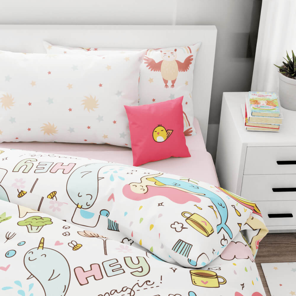 Doodle Mermaid and Friends Reversible Duvet Bed Set - Kidz Bedding