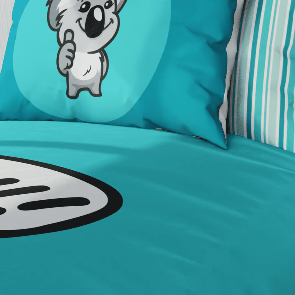 G'Day Koala Blue Striped Reversible Duvet Bed Set - Kidz Bedding