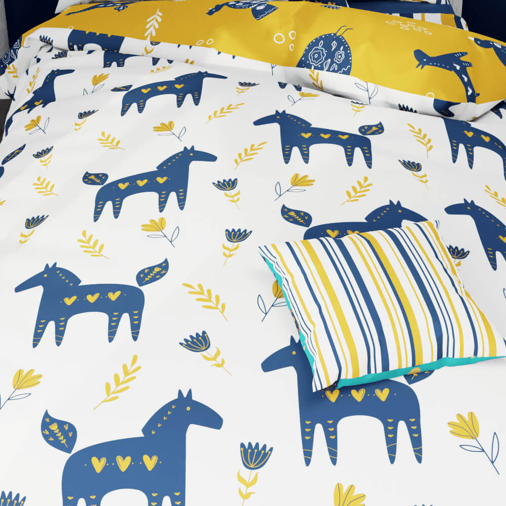 Horses Pattern Duvet Quilt Cover - Kidz Bedding