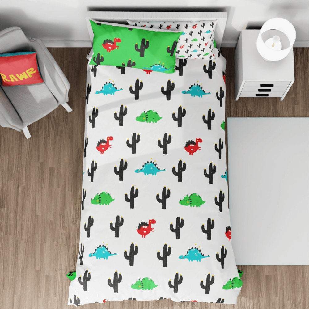 Dinosaur Cactus Reversible Duvet Bed Set - Kidz Bedding