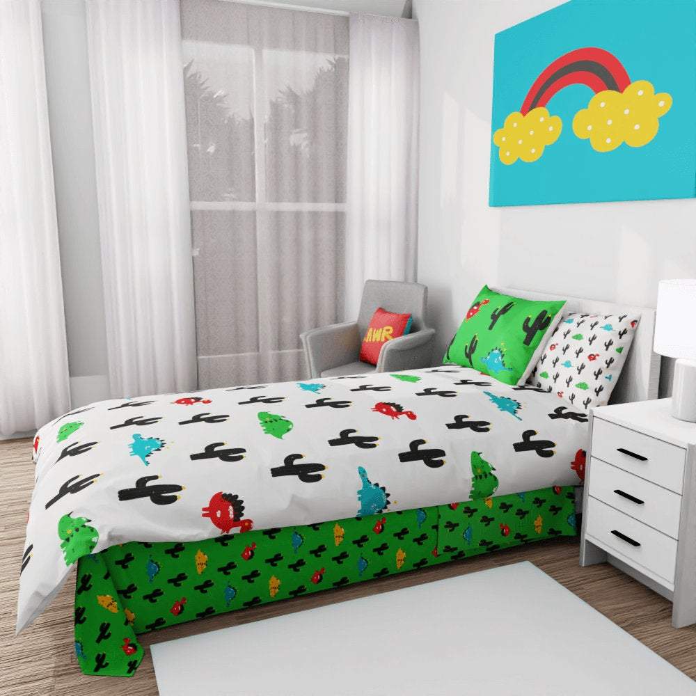 Dinosaur Cactus Reversible Duvet Bed Set - Kidz Bedding