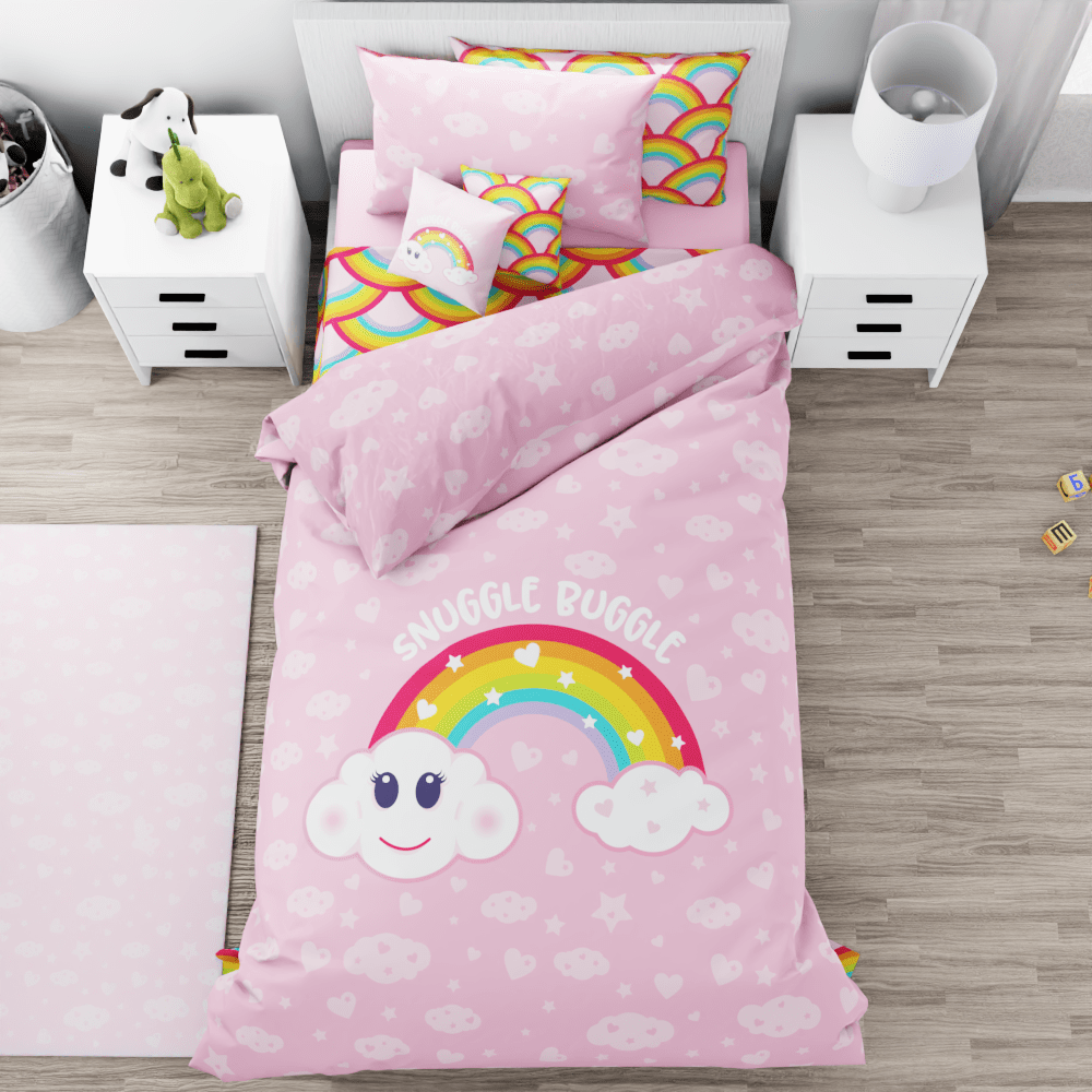 Little Bo Snuggle Buggle Rainbow Reversible Duvet Bed Set - Kidz Bedding