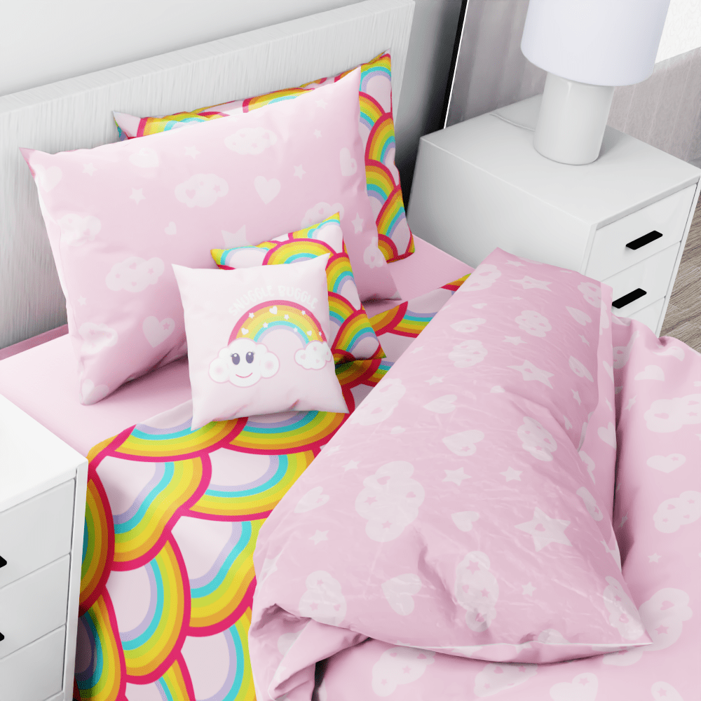 Little Bo Snuggle Buggle Rainbow Reversible Duvet Bed Set - Kidz Bedding