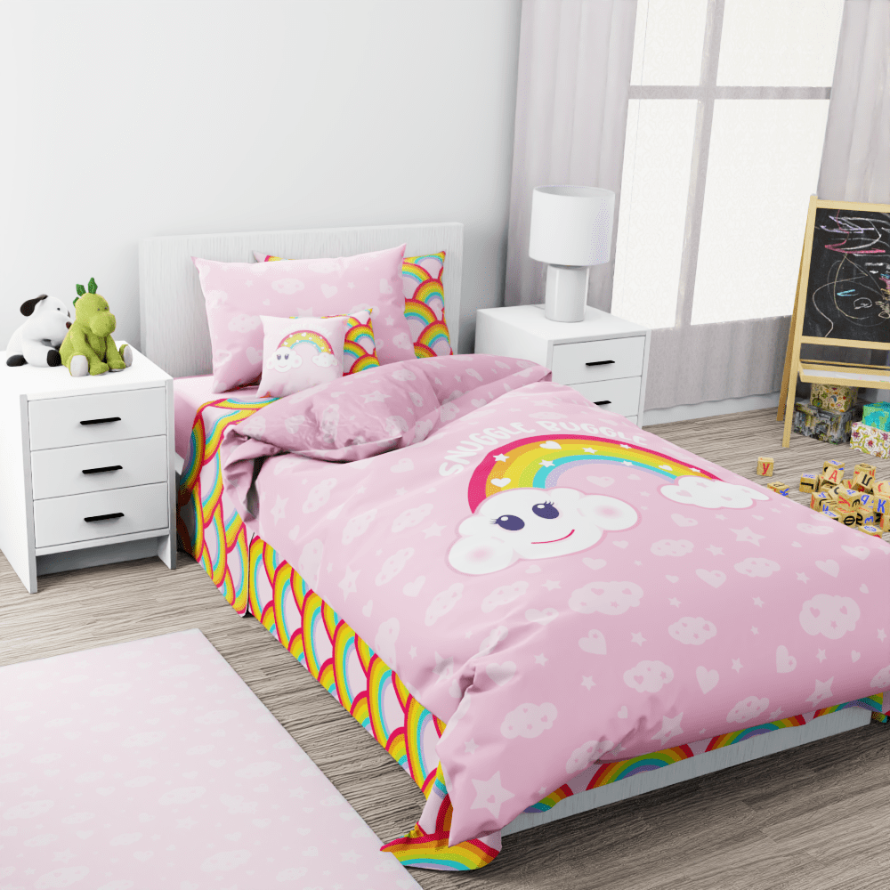 Little Bo Snuggle Buggle Rainbow Reversible Duvet Bed Set - Kidz Bedding