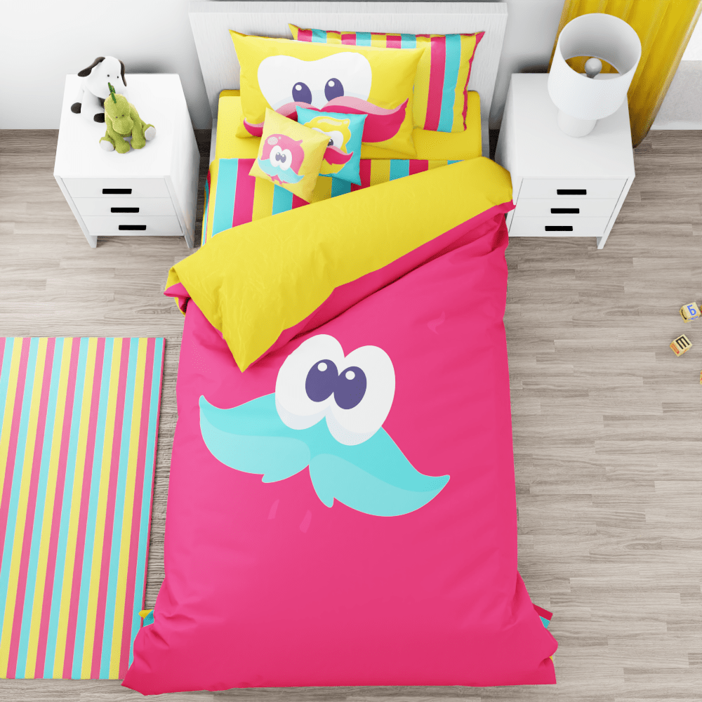 Little Mo Big Eyes Reversible Duvet Bed Set - Kidz Bedding