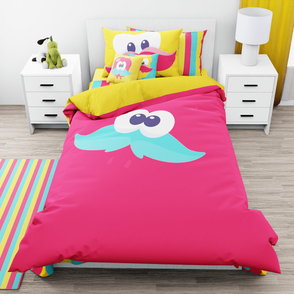 Little Mo Big Eyes Reversible Duvet Bed Set - Kidz Bedding