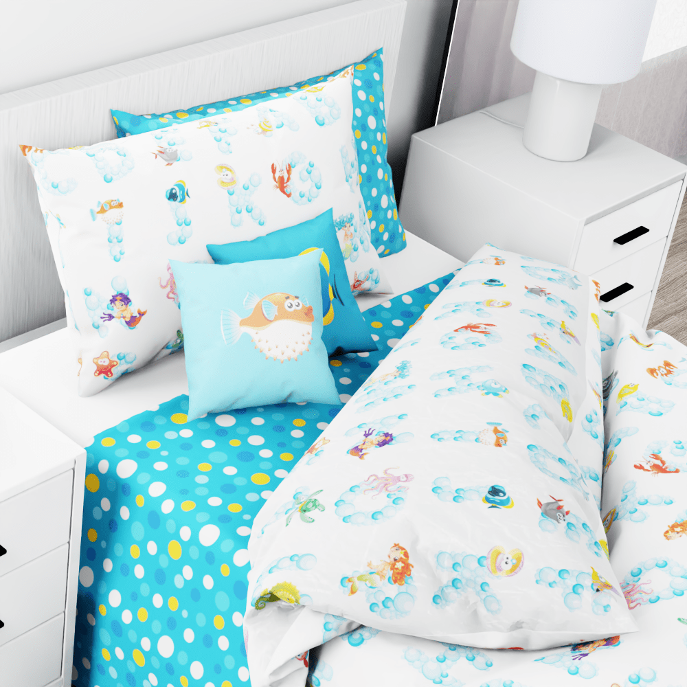 Mermaid Alphabet Reversible Duvet Bed Set - Kidz Bedding