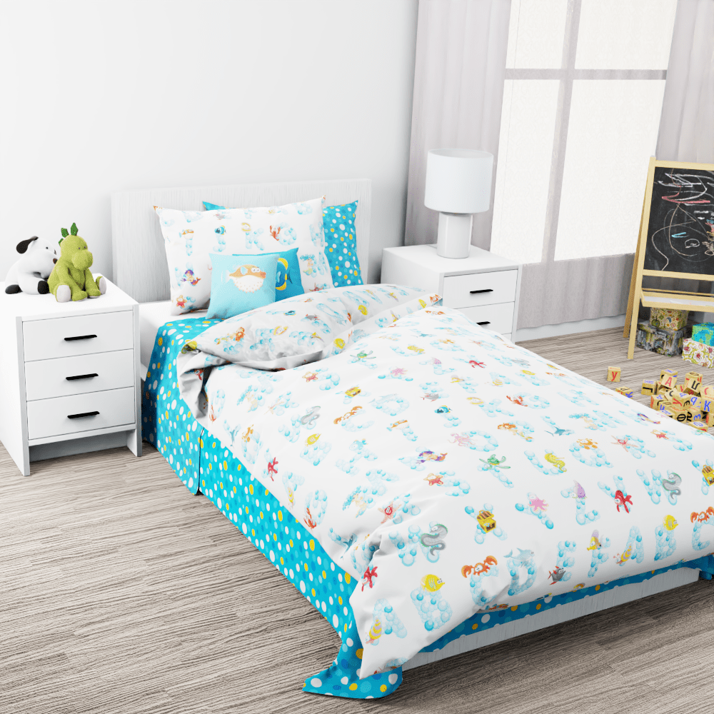 Mermaid Alphabet Reversible Duvet Bed Set - Kidz Bedding