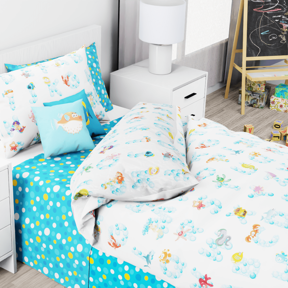 Mermaid Alphabet Reversible Duvet Bed Set - Kidz Bedding