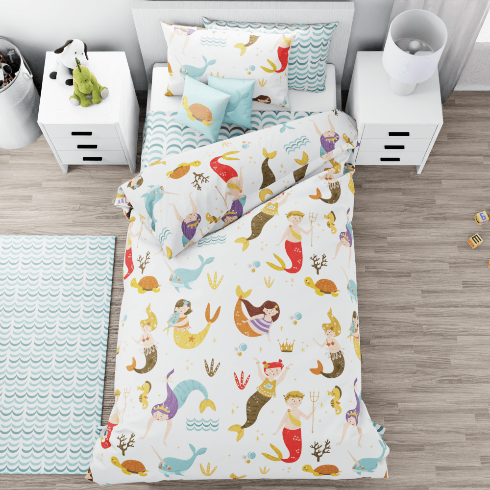 Mermaids & Sea Creatures Reversible Duvet Bed Set - Kidz Bedding