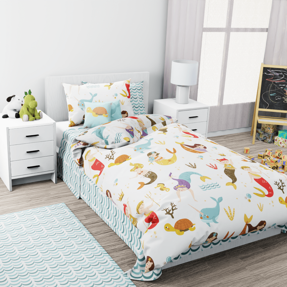 Mermaids & Sea Creatures Reversible Duvet Bed Set - Kidz Bedding