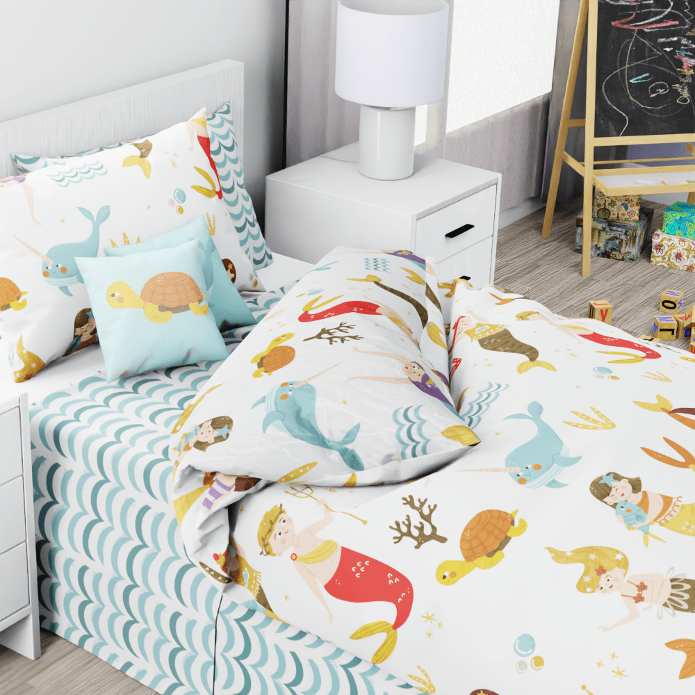 Mermaids & Sea Creatures Reversible Duvet Bed Set - Kidz Bedding