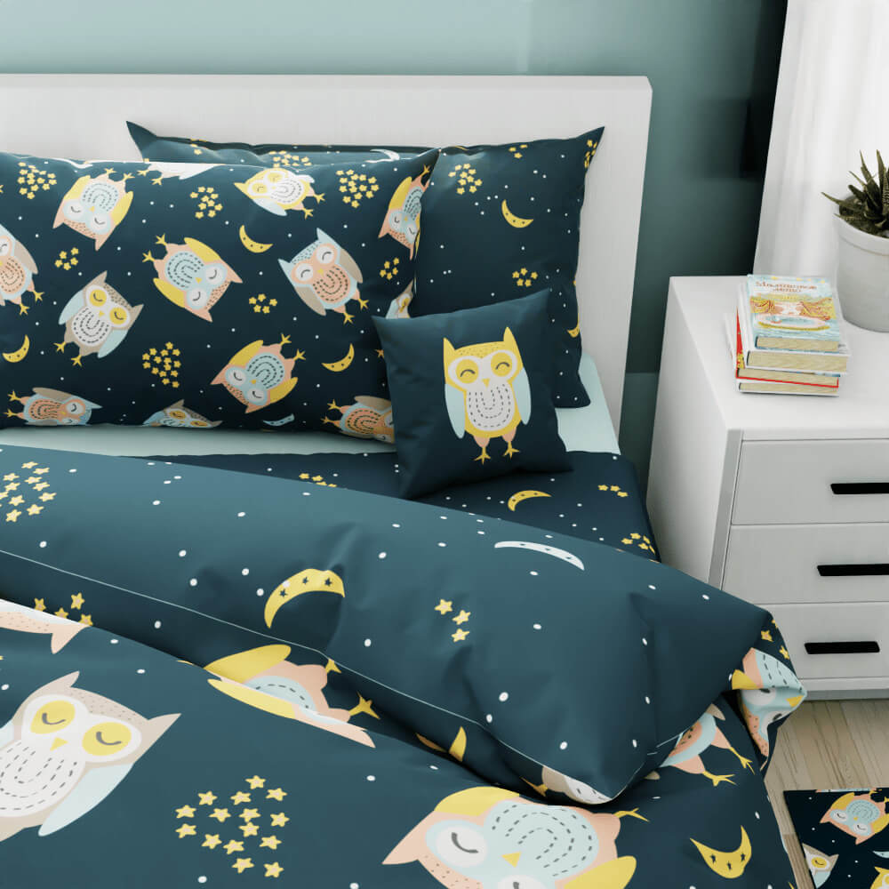 Sleepy Owls Reversible Duvet Bed Set - Kidz Bedding