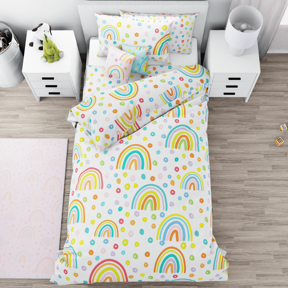 Rainbow Dots Reversible Duvet Bed Set - Kidz Bedding