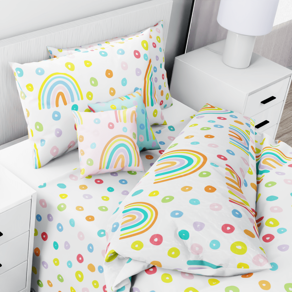 Rainbow Dots Reversible Duvet Bed Set - Kidz Bedding