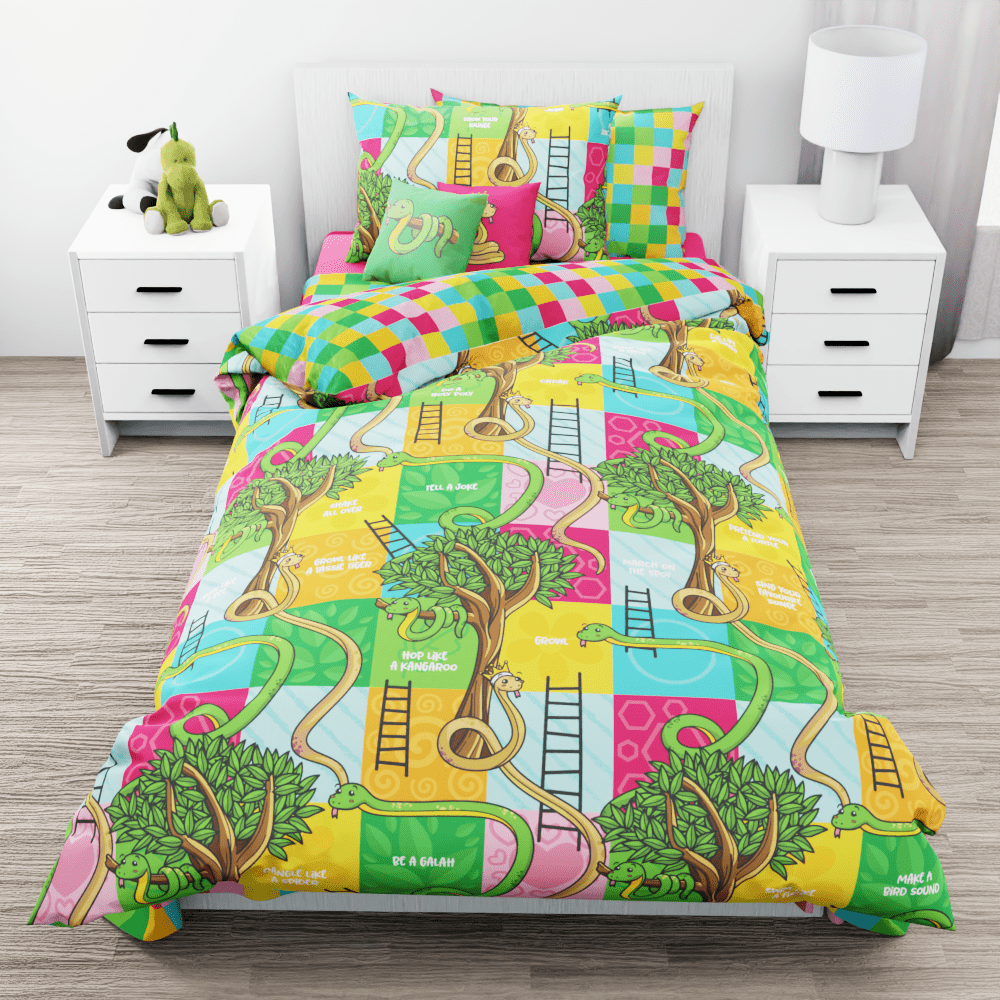 Snakes and Ladders Reversible Duvet Bed Set - Kidz Bedding