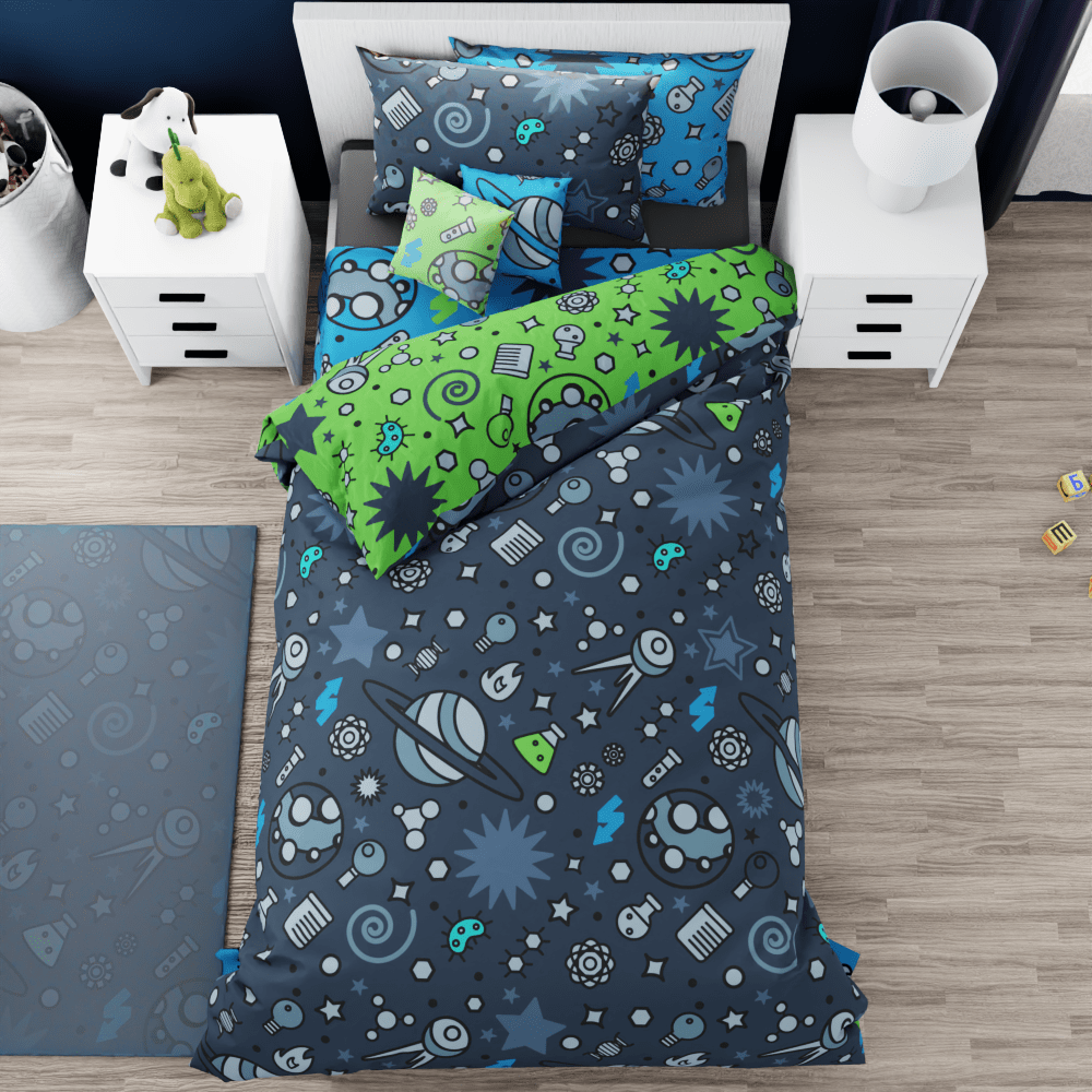 Space Pattern Reversible Duvet Bed Set - Kidz Bedding