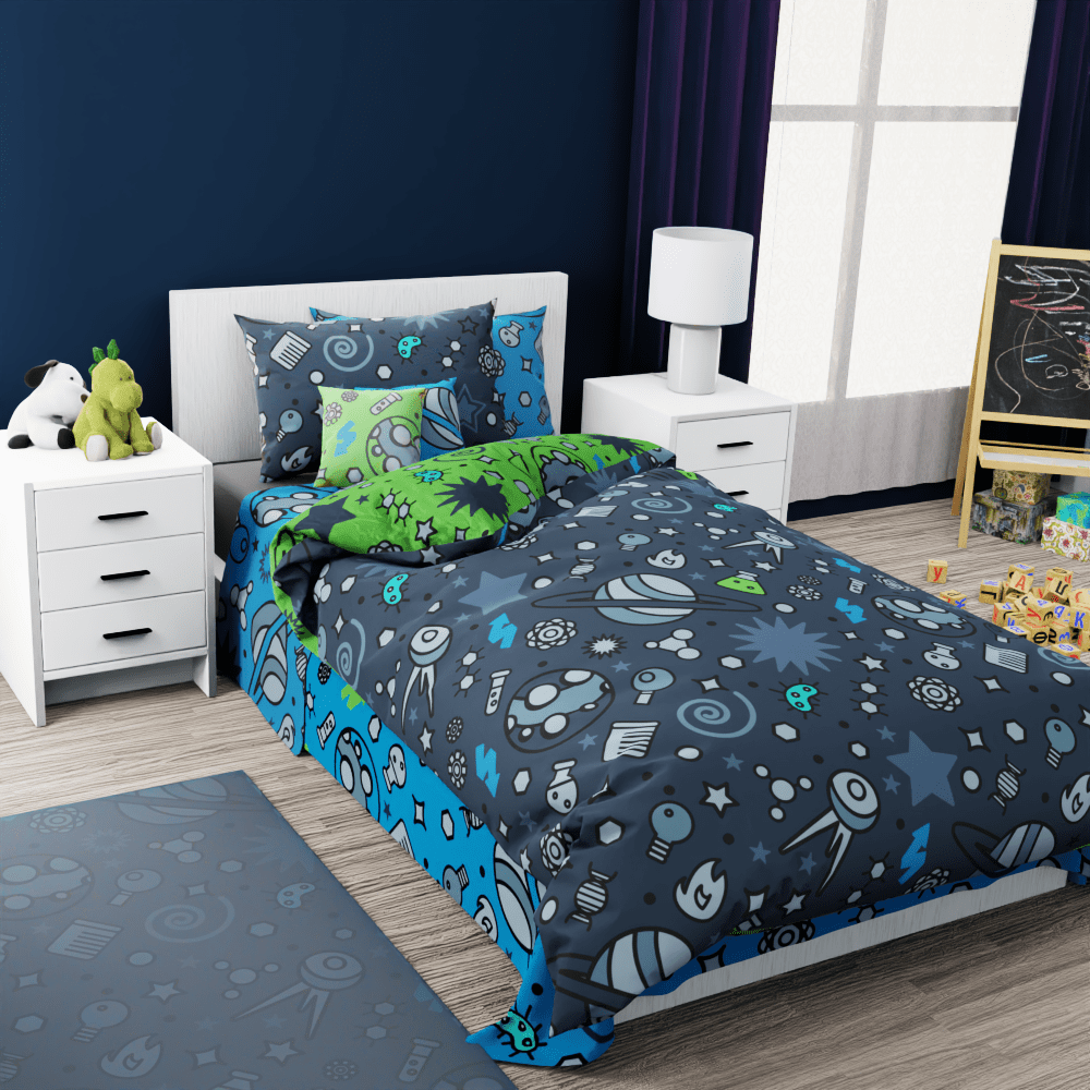 Space Pattern Reversible Duvet Bed Set - Kidz Bedding