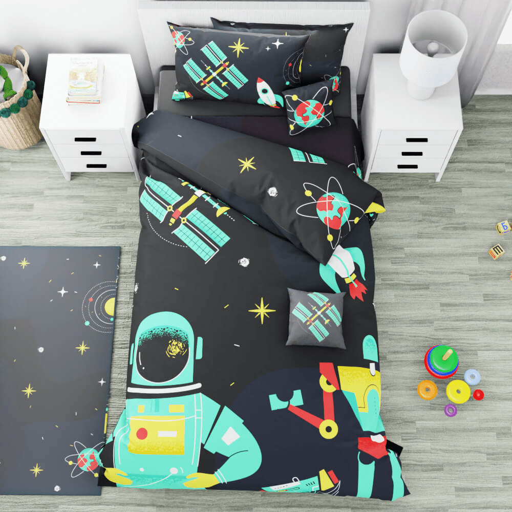 Space Robot Reversible Duvet Bed Set - Kidz Bedding