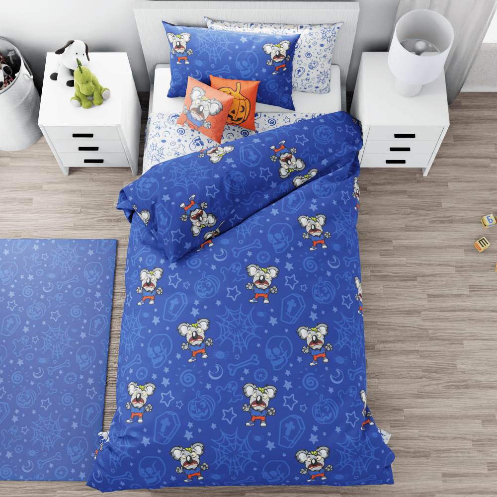 Zombie Koala Orange Reversible Duvet Bed Set - Kidz Bedding