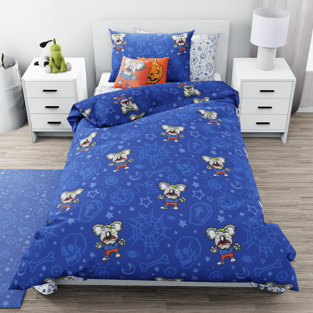 Zombie Koala Orange Reversible Duvet Bed Set - Kidz Bedding